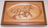 Walnut-fir horse box lid